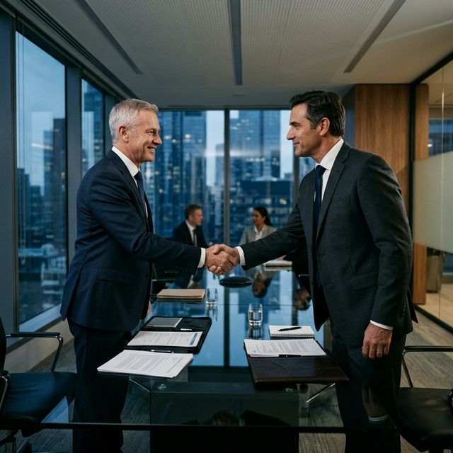 Reunión de abogados en sala de juntas elegante